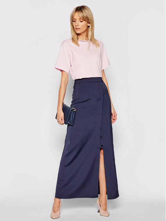 Gonna maxi Stretch Faille 2221WSK002594A Blu scuro...