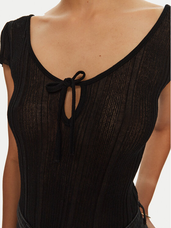 PINKO PINKO Top 103588 A1V8 Czarny Slim Fit