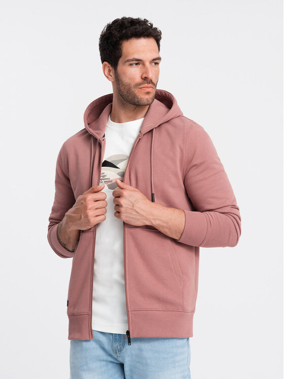 Ombre Ombre Mikina OM-SSBZ-0160 Růžová Regular Fit