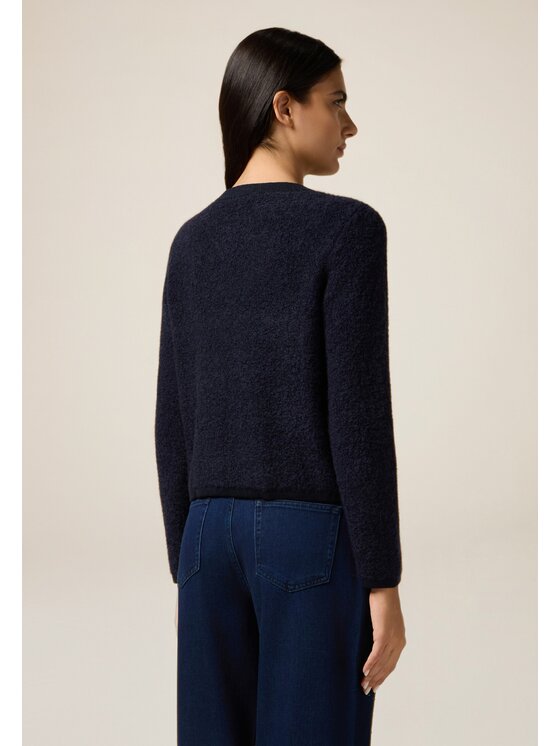 Oltre Oltre Cardigan M360J005100N034 Blu Boxy Fit