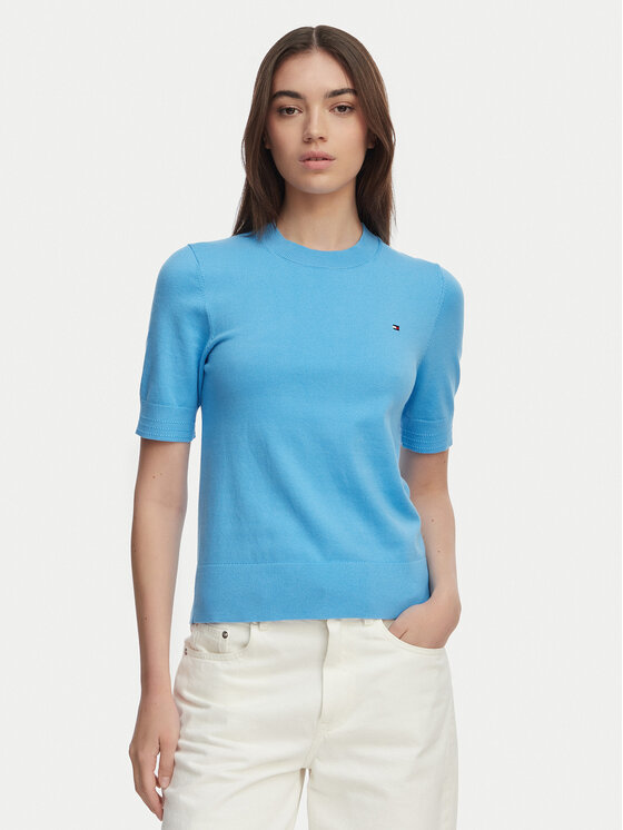 Tommy Hilfiger Tricou WW0WW49705 Albastru Slim Fit
