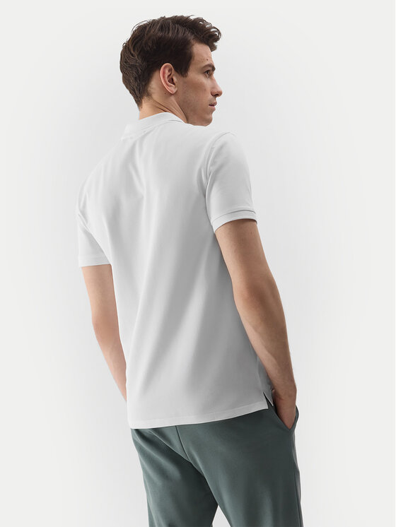 4F 4F Polo marškinėliai 4FWSS24TPTSM130 Balta Regular Fit