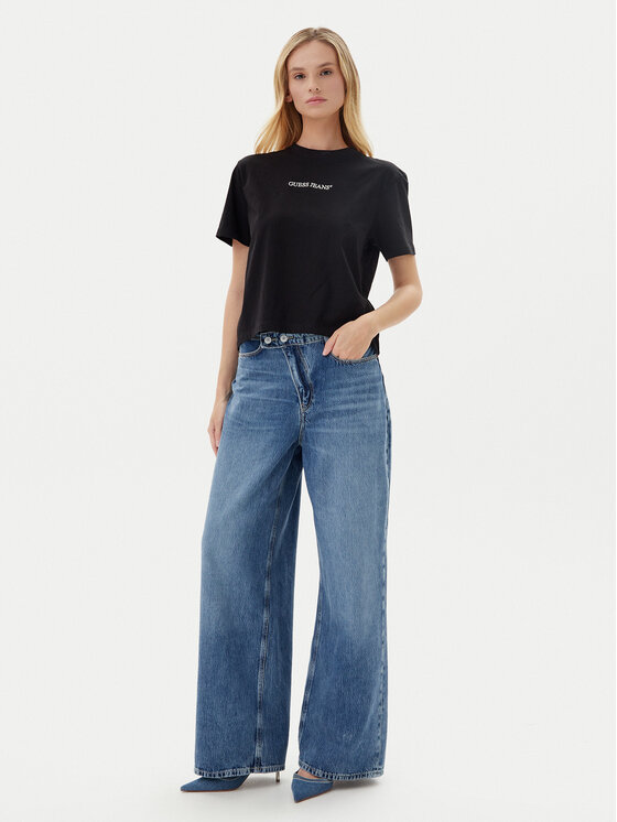 Guess Guess Jeansy W5YA2G D5QKB Niebieski Wide Leg