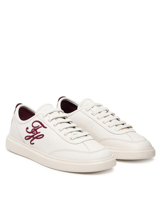 Tommy Hilfiger Tommy Hilfiger Laisvalaikio batai Th Icon Court Script Premium FW0FW09604 Kreminė