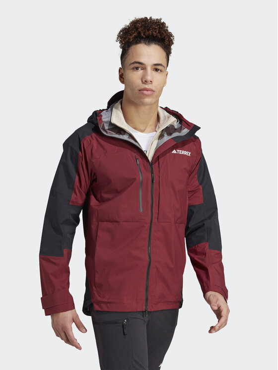 adidas adidas Kurtka outdoor Terrex Xploric RAIN.RDY Hiking IB4266 Bordowy Regular Fit