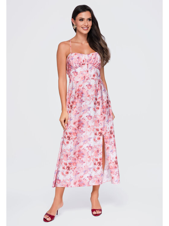 Ombre Ombre Sukienka wieczorowa OW-DLR-E0019 Różowy Regular Fit