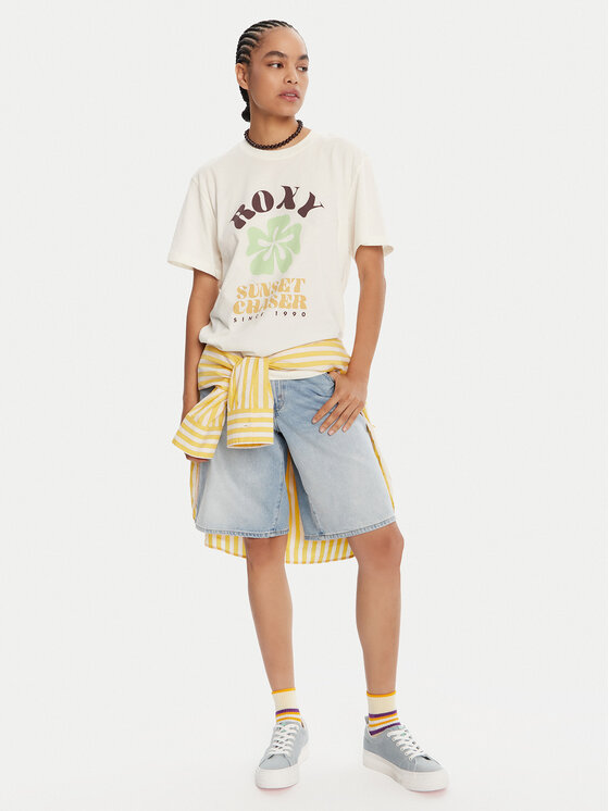 Roxy Roxy T-särk Hangloose Poster ERJZT06018 Ekrüüvärv Regular Fit