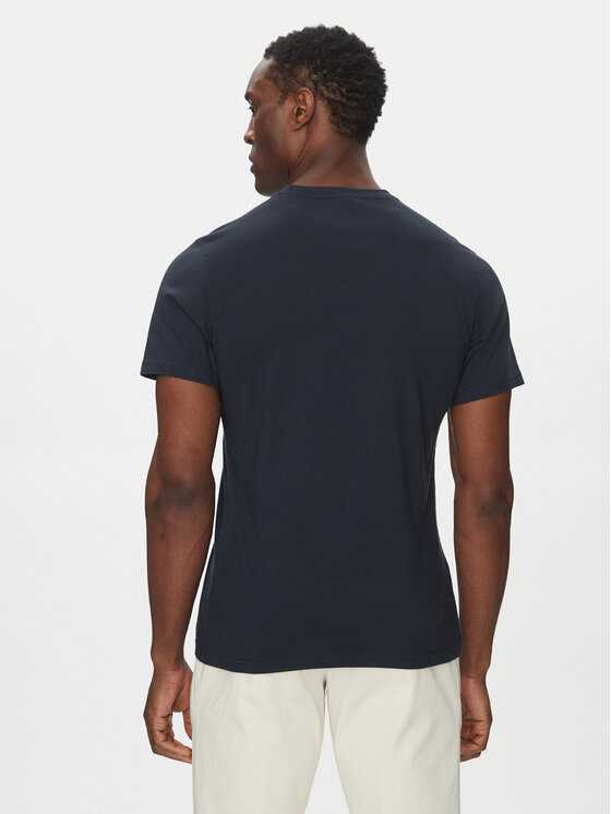 Barbour Barbour T-Shirt Tartan MTS0670NY31 Granatowy Tailored Fit