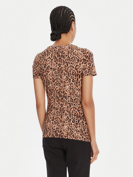 Just Cavalli Just Cavalli Marškinėliai 79PAHE07 CJ112 Ruda Slim Fit