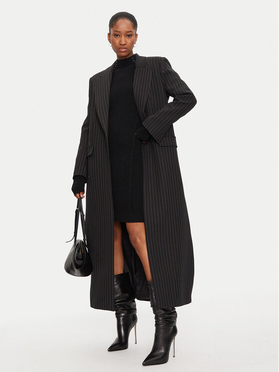 Fracomina Fracomina Strickkleid FR24WD5007K502R9 Schwarz Slim Fit