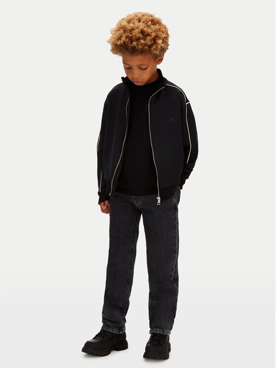 Calvin Klein Jeans Calvin Klein Jeans Mikina Piping IB0IB02631 Černá Regular Fit