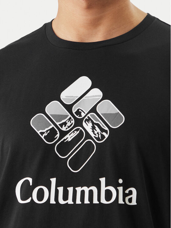Columbia Columbia Tričko Graphic 2155031 Čierna Regular Fit