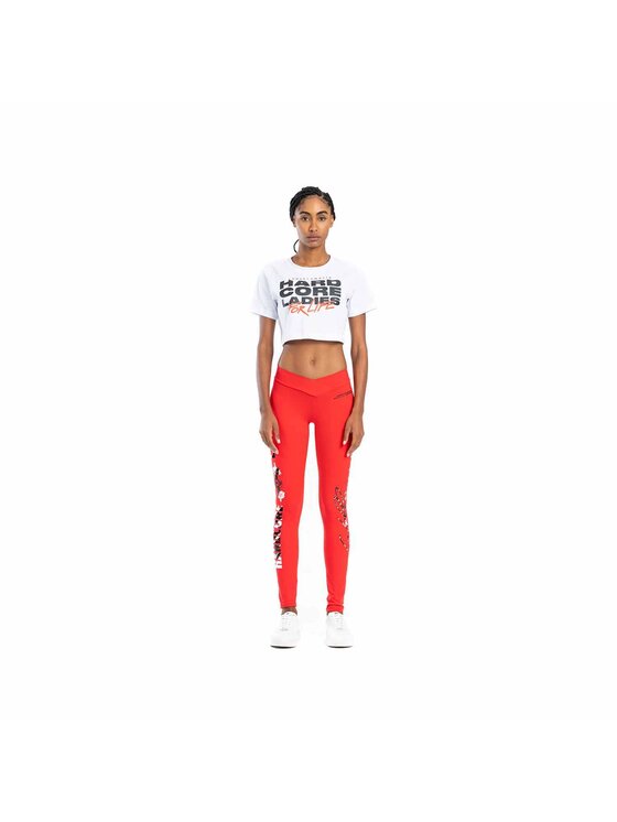 LaBellaMafia LaBellaMafia Legginsy LABELLAMAFIA LEGGING HARDCORE LADIES RED Czerwony Regular Fit