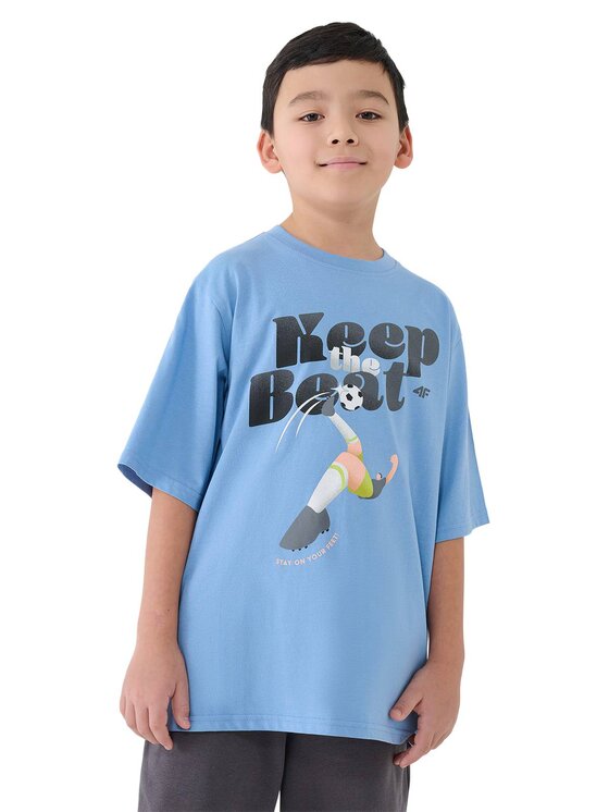 4F 4F T-Shirt 4FJASAW24TTSHM2596-032S Granatowy Oversize
