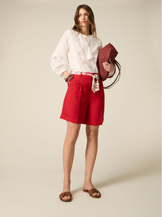 Oltre Oltre Pantaloncini di tessuto P01HR209365N016 Rosso Regular Fit