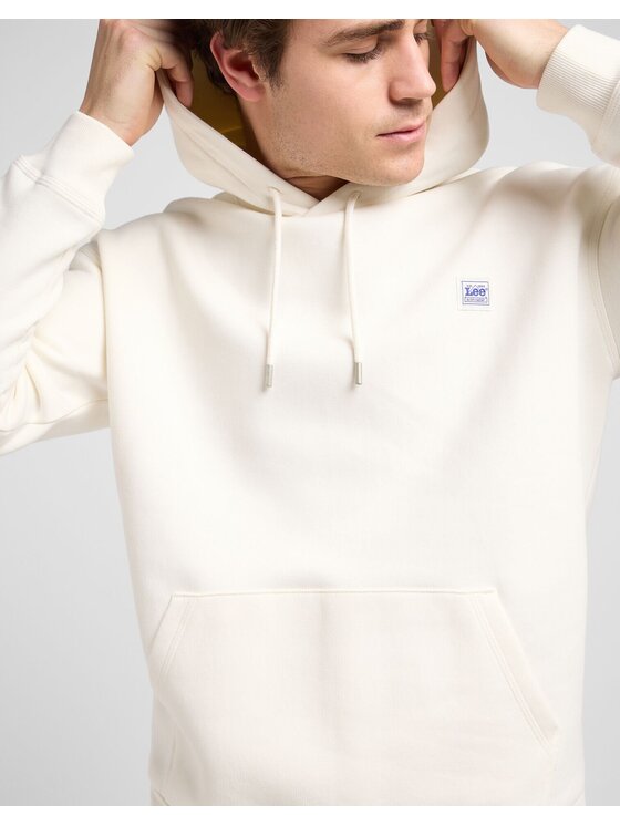 Lee Lee Bluzka WW HOODIE Biały Relaxed Fit