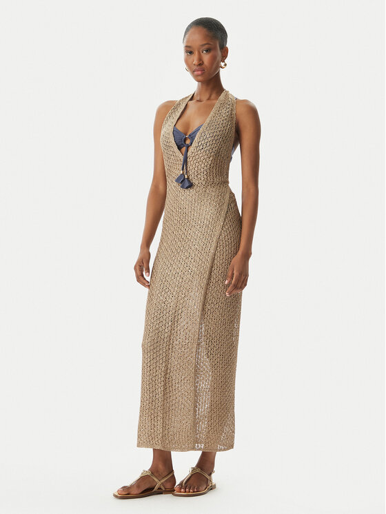 Guess Guess Пляжна сукня E6GK04 Z5402 Бежевий Classic Fit