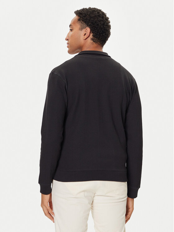 BOSS BOSS Bluză Structure 50559332 Negru Regular Fit