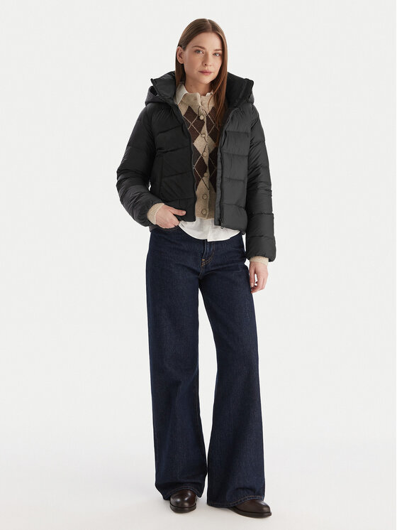 Tommy Hilfiger Tommy Hilfiger Пухено яке WW0WW43581 Черен Regular Fit