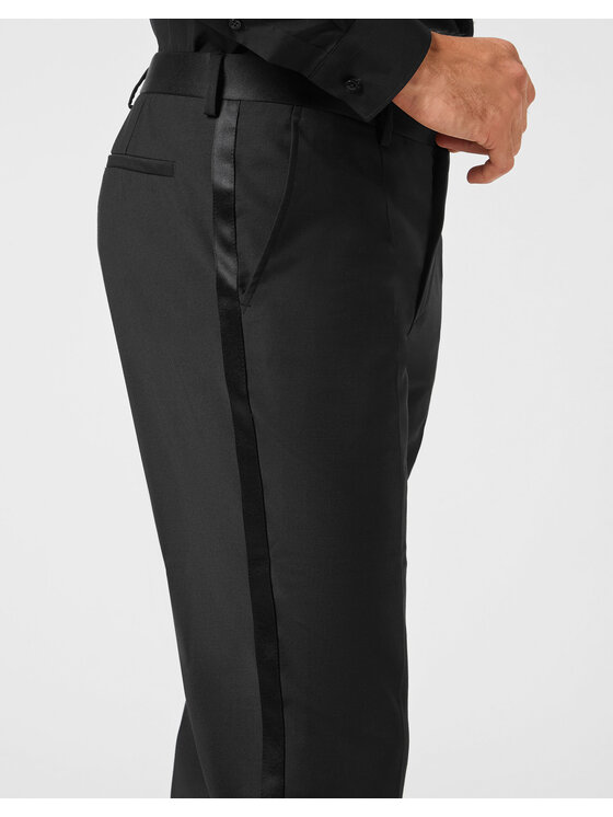 PHILIPP PLEIN PHILIPP PLEIN Spodnie materiałowe 347 Czarny Regular Fit