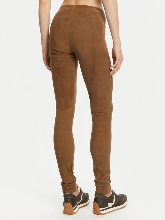 Serge Pariente Serge Pariente Bőrnadrág Strechy Vs Barna Slim Fit