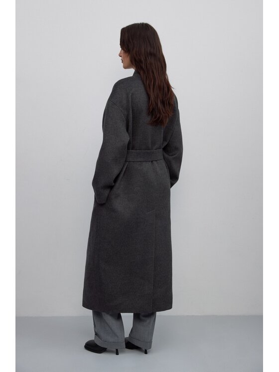 Estro Estro Παλτό ER00117913 Γκρι Loose Fit