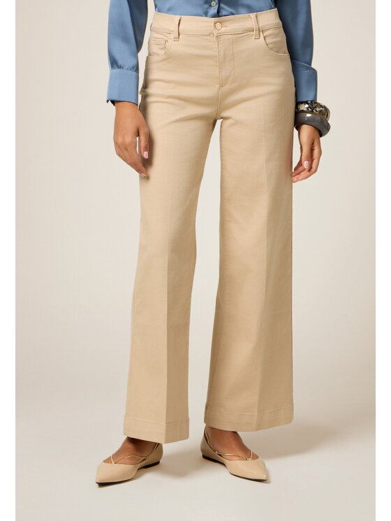 Oltre Oltre Pantaloni di tessuto P726R008641N022 Écru Baggy Fit