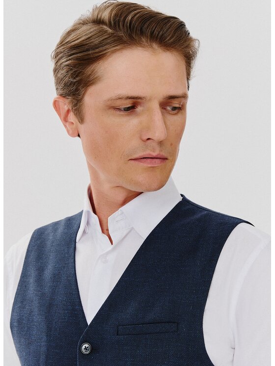 Pako Lorente Pako Lorente Kamizelka P24WP-8X-010 Granatowy Slim Fit