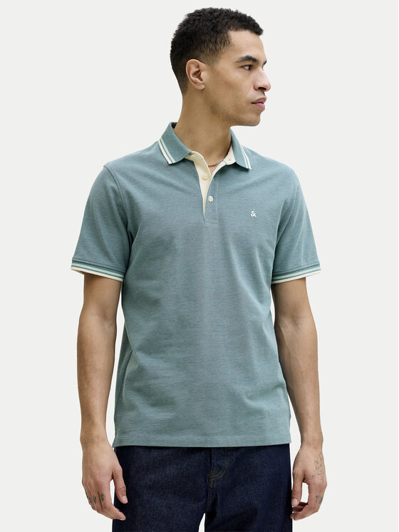 Jack & Jones Tricou polo Paulos 12136668 Verde Regular Fit