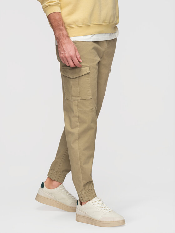Ombre Ombre Joggery OM-PAJO-0290 Zielony Regular Fit