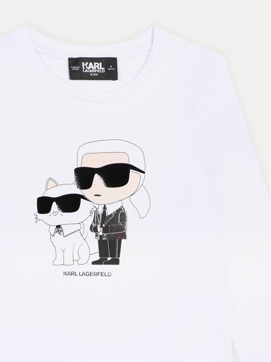 Karl Lagerfeld Kids Karl Lagerfeld Kids Блуза Z30209 S Бял Regular Fit