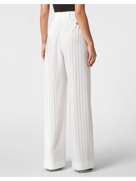 PHILIPP PLEIN PHILIPP PLEIN Spodnie materiałowe 20743 Biały Regular Fit