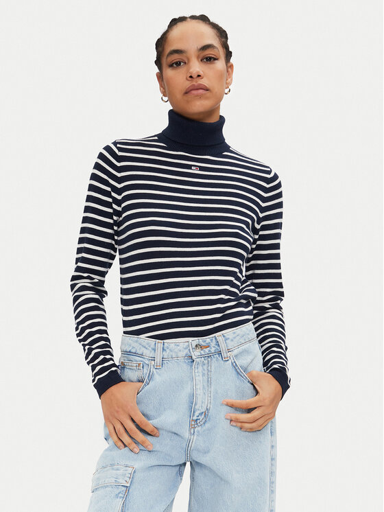 Tommy Jeans Rolák Essential DW0DW19686 Tmavomodrá Regular Fit