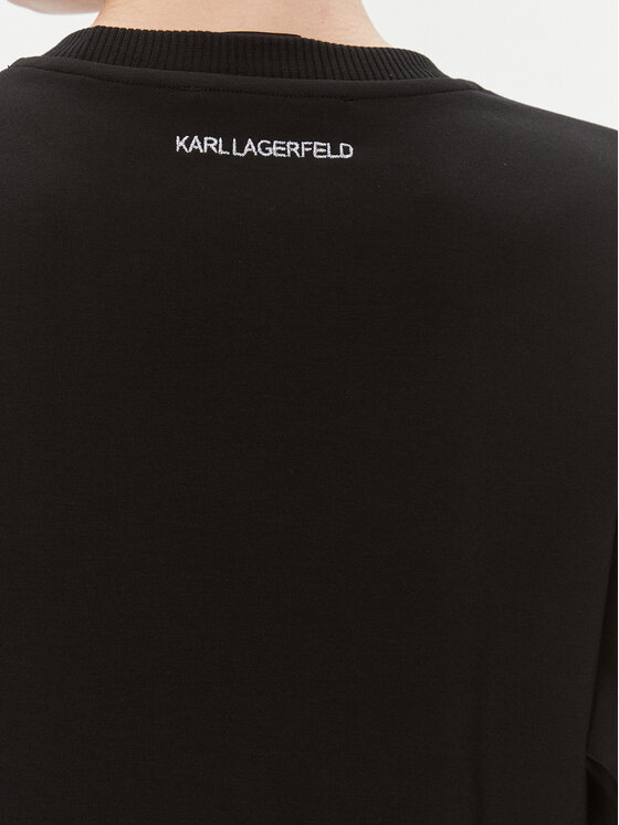 KARL LAGERFELD KARL LAGERFELD Sukienka dzianinowa 240W1352 Czarny Regular Fit
