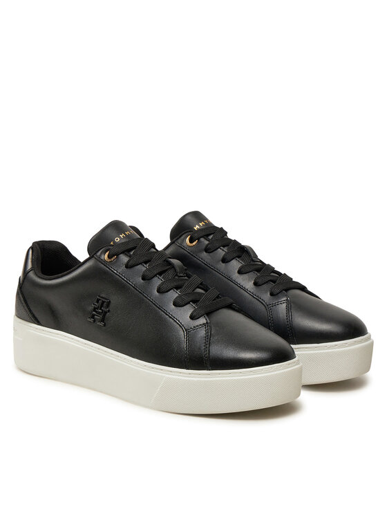 Tommy Hilfiger Tommy Hilfiger Laisvalaikio batai Th Platform Court Sneaker FW0FW08614 Juoda