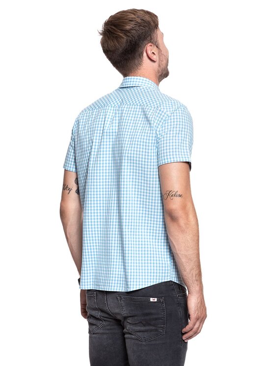 Mustang Mustang Camicia 1/2SLV_1/P_BD Blu Slim Fit