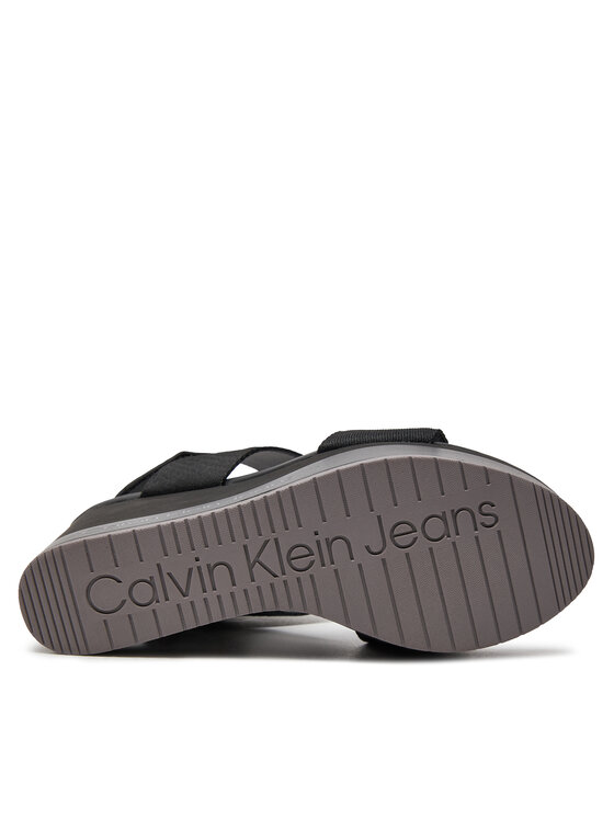 Calvin Klein Jeans Calvin Klein Jeans Sandały Wedge Sandal Webbing In Mr YW0YW01360 Czarny