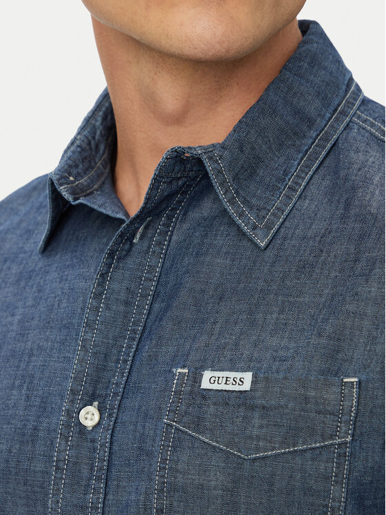 Guess Guess Πουκάμισο M6YH44 D1297 Σκούρο μπλε Regular Fit