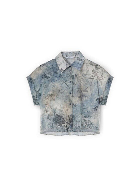 Motivi Motivi Camicia 5092Q001020N0R4 Turchese Boxy Fit