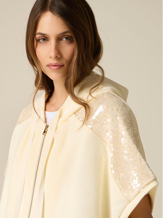 Oltre Oltre Cardigan G870E000323N013 Crema Baggy Fit