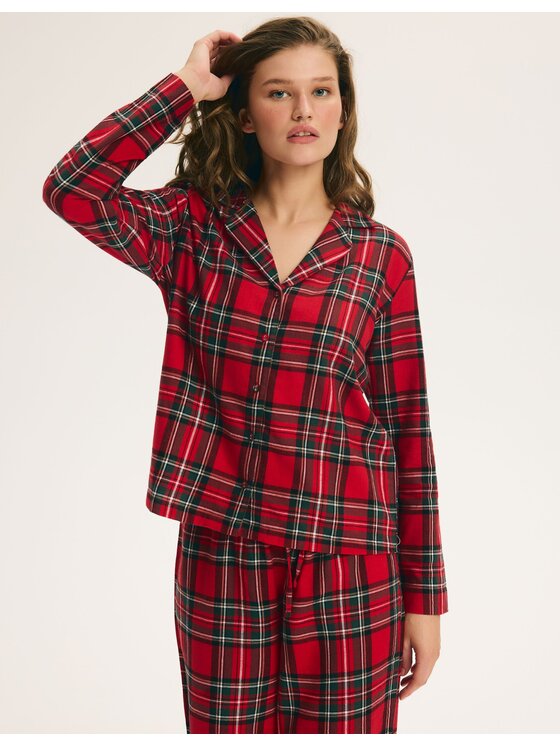 Esotiq Esotiq Piżama 46121 Czerwony Regular Fit
