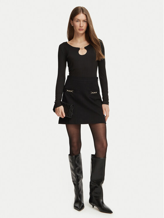 Guess Guess Φούστα σε γραμμή Α W6BD23 K6219 Μαύρο Regular Fit