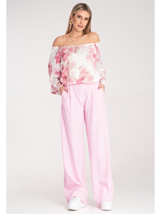 FIGL FIGL Pantaloni palazzo M1129 Rosa Palazzo Fit