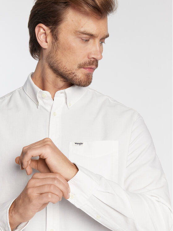 Wrangler Wrangler Camicia W5B1BM989 112323745 Bianco Regular Fit