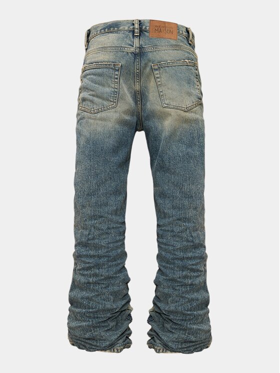 MADE BY SOCIETY MADE BY SOCIETY Spodnie materiałowe VANGUARD WIDE - P27230 Niebieski Basic Fit