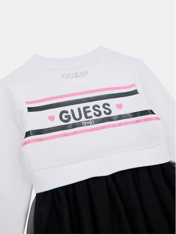 Guess Kids Guess Kids Sukienka 176329 Biały Classic Fit