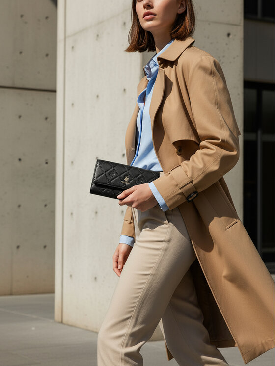 Beverly Hills Polo Club Beverly Hills Polo Club Портфейл CEO-BHPC-W1-007-AW25 Черен