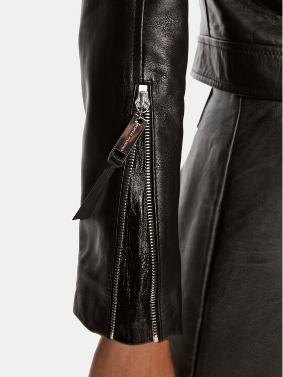 Elisabetta Franchi Elisabetta Franchi Lederjacke GD-44Z-46E2 Schwarz Regular Fit