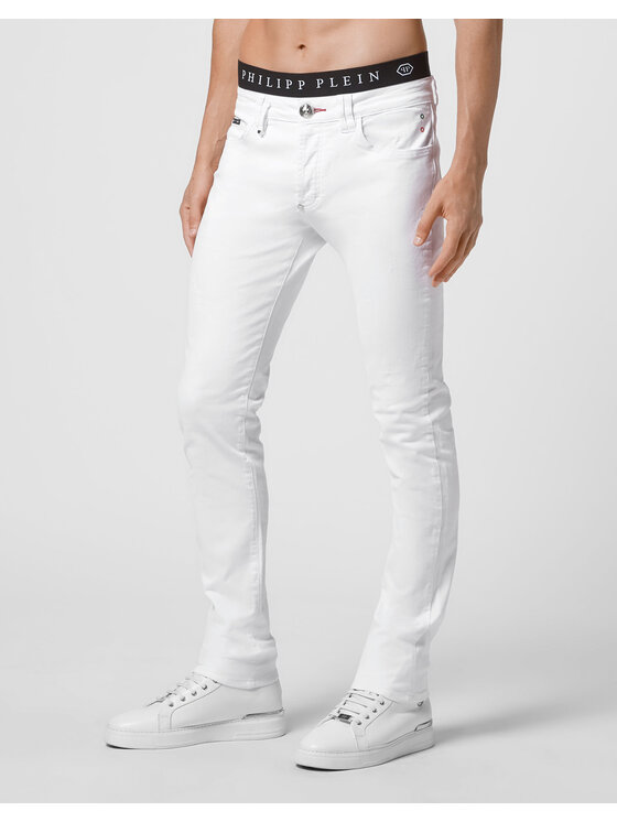 PHILIPP PLEIN PHILIPP PLEIN Džínsy 4227 Biela Straight Leg