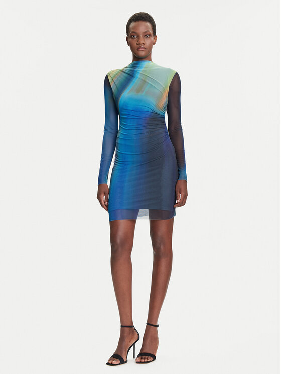 Desigual Desigual Kleid für den Alltag Shira 25WWVK43 Blau Slim Fit